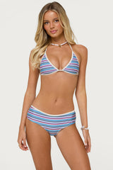 Carlota Striped Triangle Bikini Top