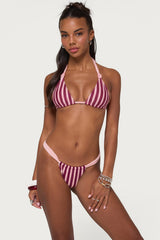Esmer Knotted Striped Bikini Top