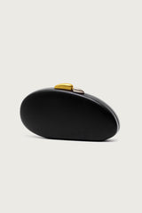 Abstract Oval Mixed Metal Clutch Bag