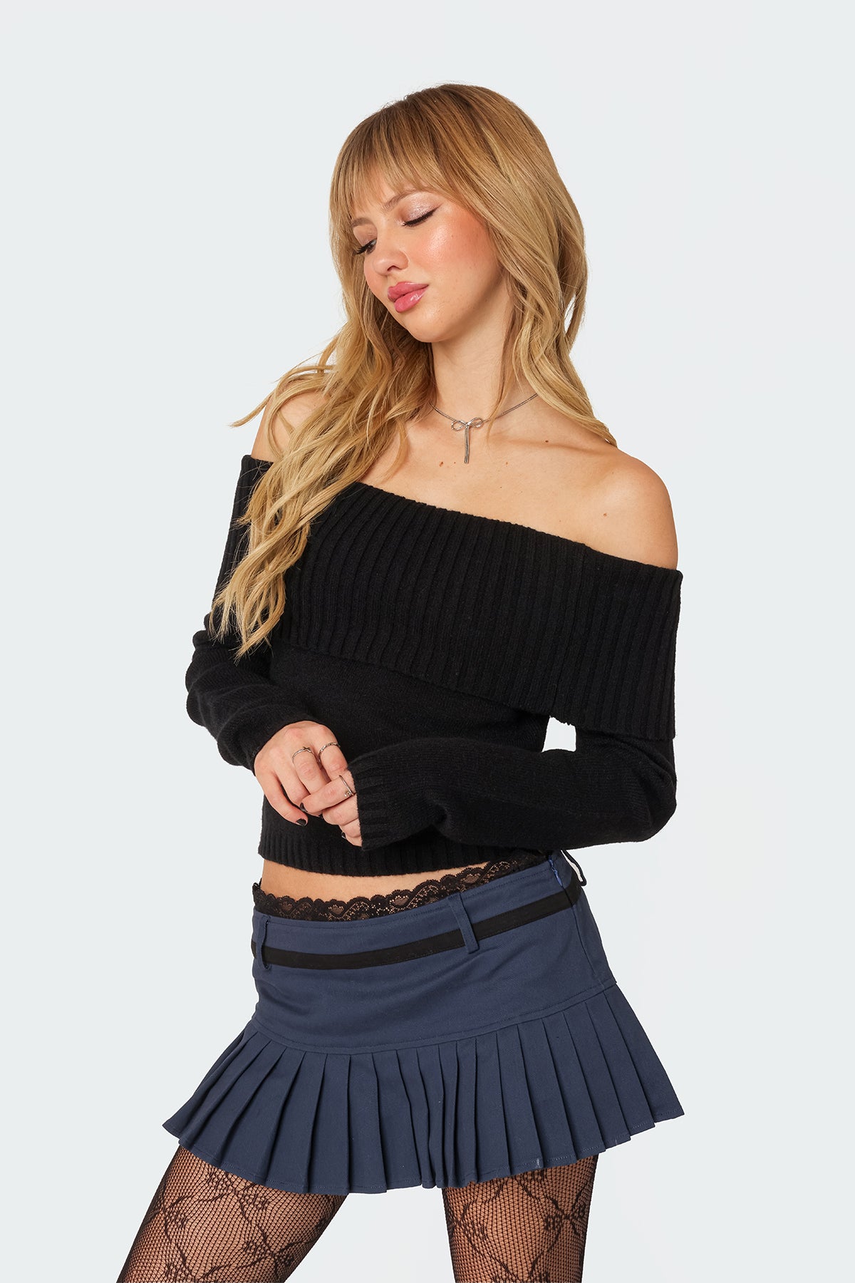 Tamara Fold Over Knit Top