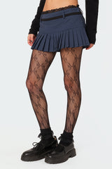 Aria Lace Trim Pleated Skort