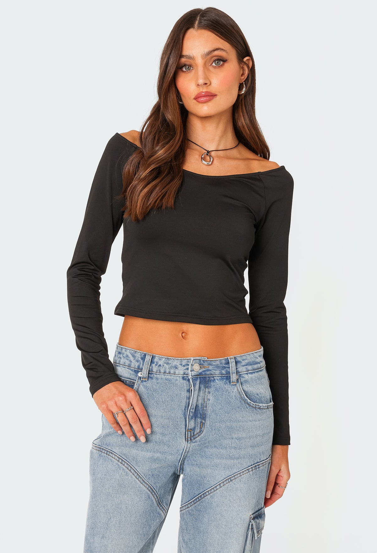 Tahlia V Neck Off Shoulder Top