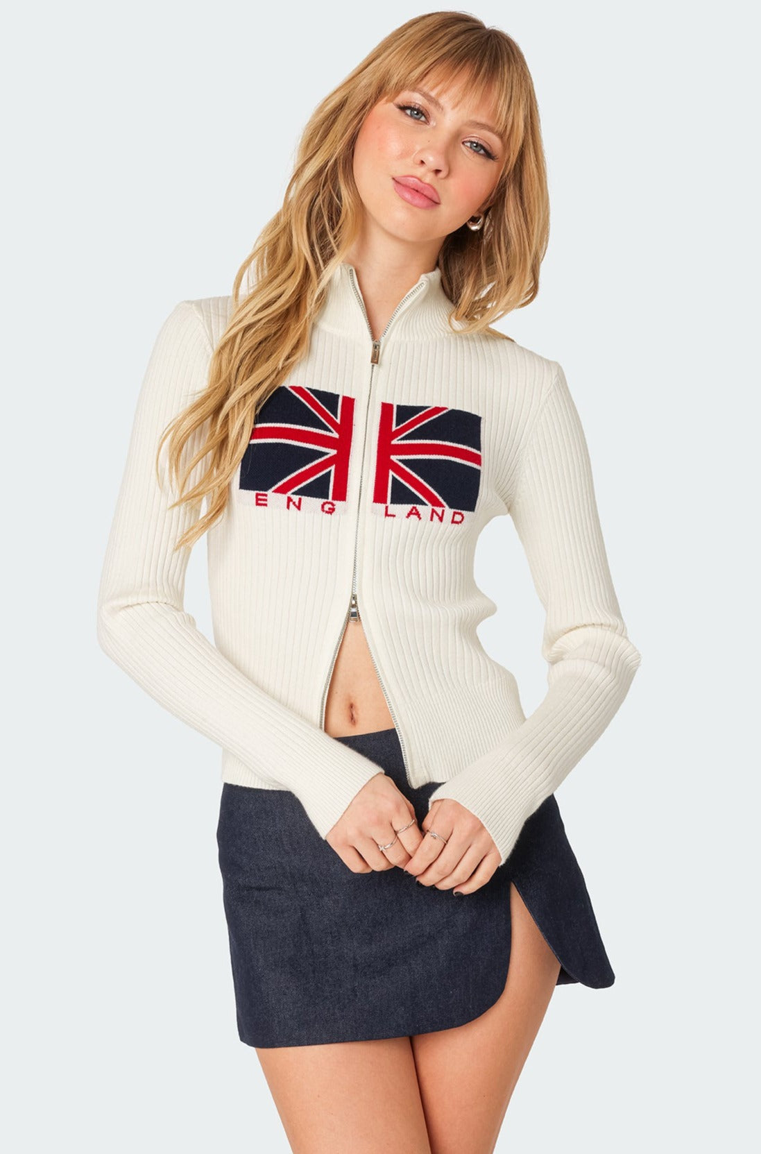 England Double Zip Cardigan