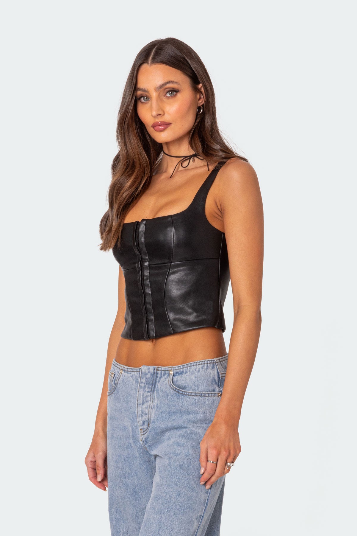 Simone Faux Leather Corset