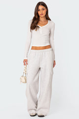 Wide Leg Cargo Sweatpants