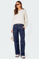 Denny Oversized V Neck Sweater