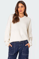 Denny Oversized V Neck Sweater