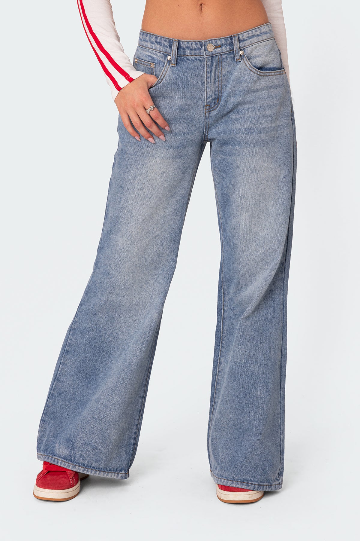 Low Rise Wide Leg Jeans