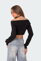 Lainey V Neck Knit Crop Top