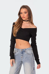 Lainey V Neck Knit Crop Top