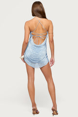 Izabel Fringed Backless Mini Dress