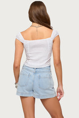 Laura Off Shoulder Dotted Cotton Top