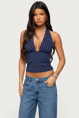 Blaire Polka Dot Halter Top