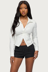 Jovie Twisted Lace Up Tailored Shirt