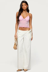 Allise Backless Sequin Halter Top