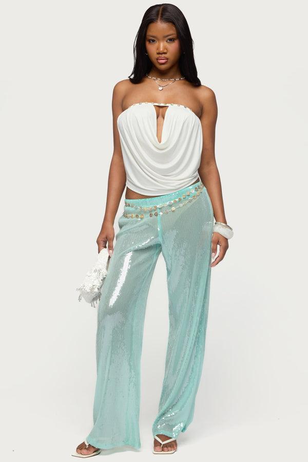 Avalee Sequin Wide Leg Trousers