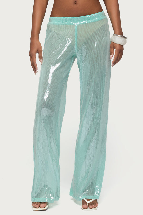 Avalee Sequin Wide Leg Trousers