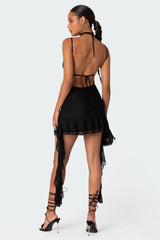 Kris Open Back Ruffle Mini Dress