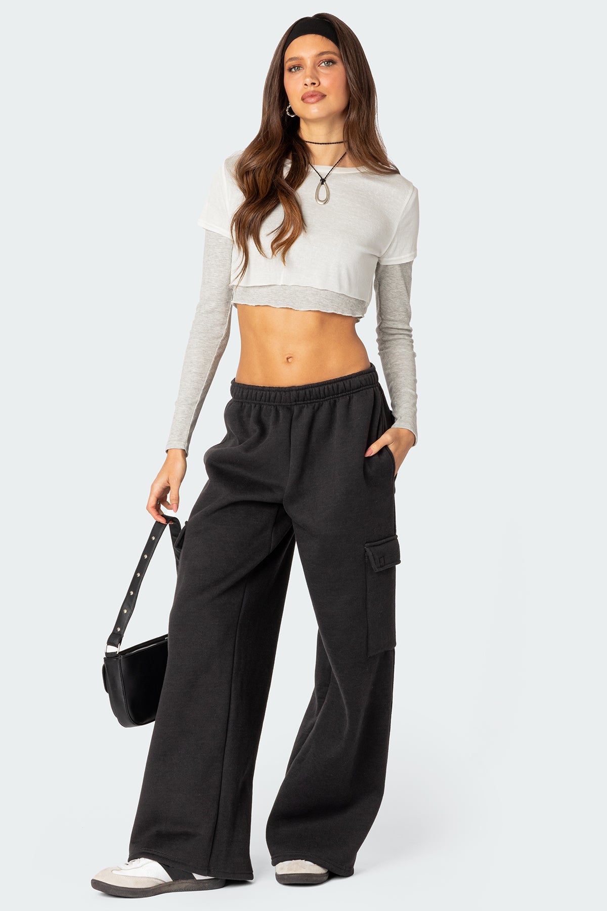 Wide Leg Cargo Sweatpants