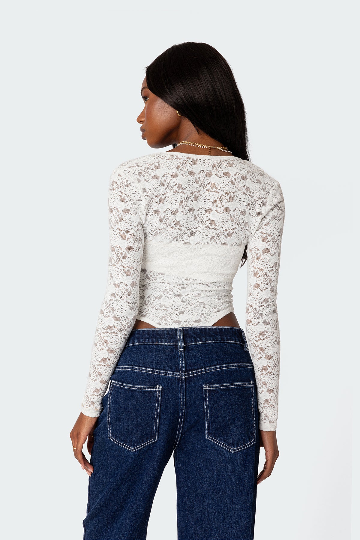 Zoey Sheer Lace Two Piece Bodysuit