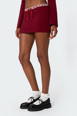 Seline Ribbon Trim Mini Skirt