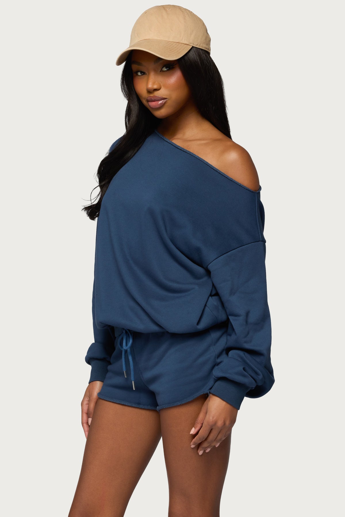 Juana Off Shoulder Lightweight Sweatshirt