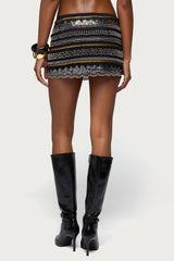 Neah Mixed Sequin Mini Skirt
