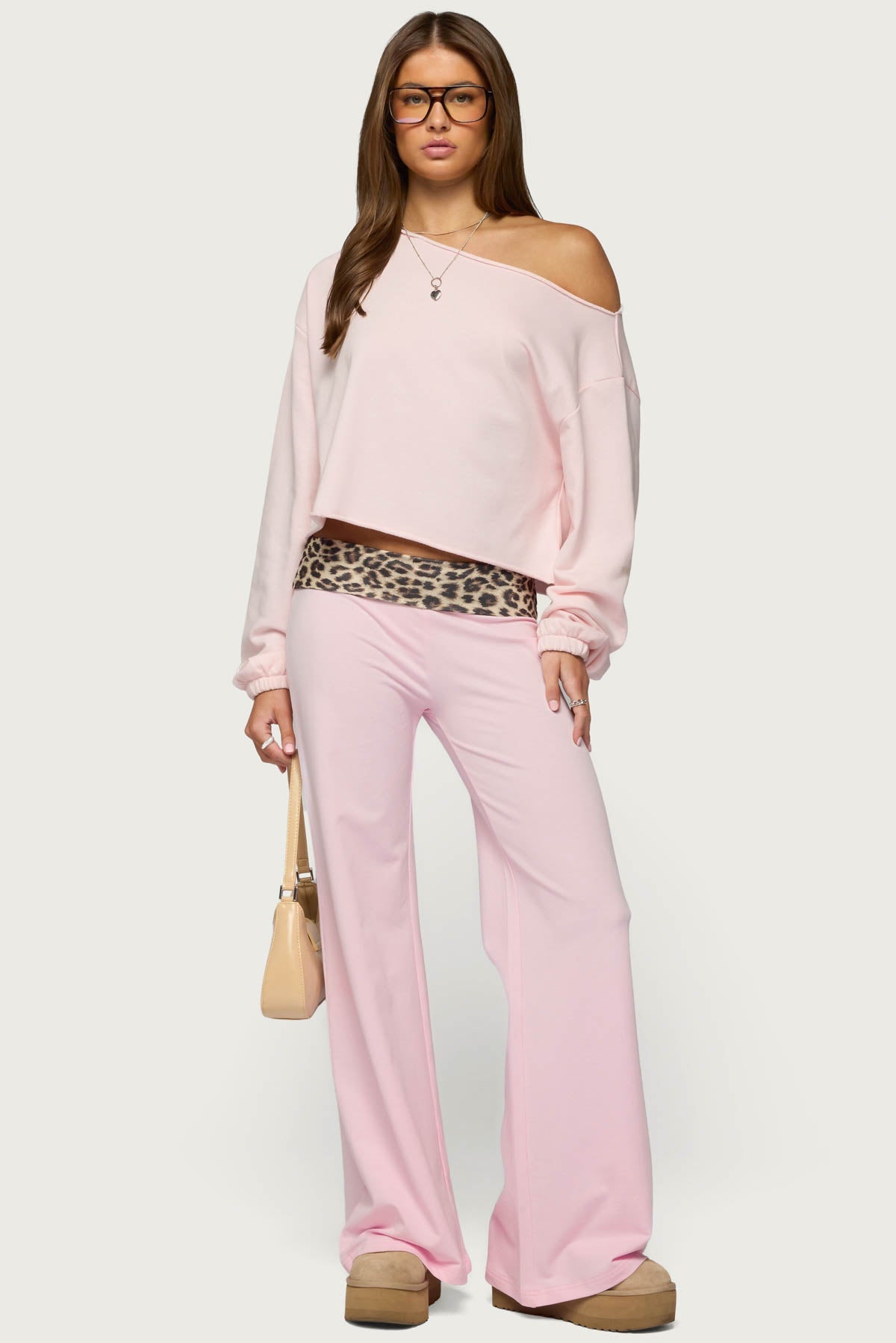 Leopard Foldover Trousers