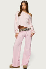 Leopard Foldover Trousers