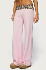 Leopard Foldover Trousers