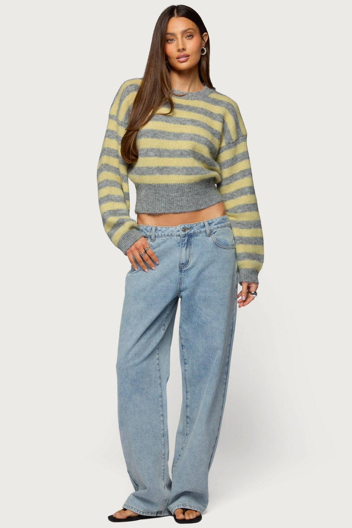 Dalina Washed Low Rise Baggy Jeans