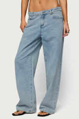Dalina Washed Low Rise Baggy Jeans
