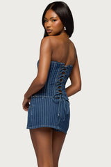 Camelia Strapless Denim Corset