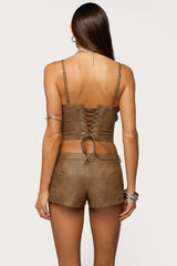 Idara Faux Leather Corset