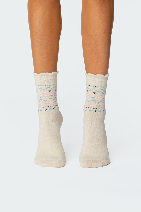 Bow & Heart Socks