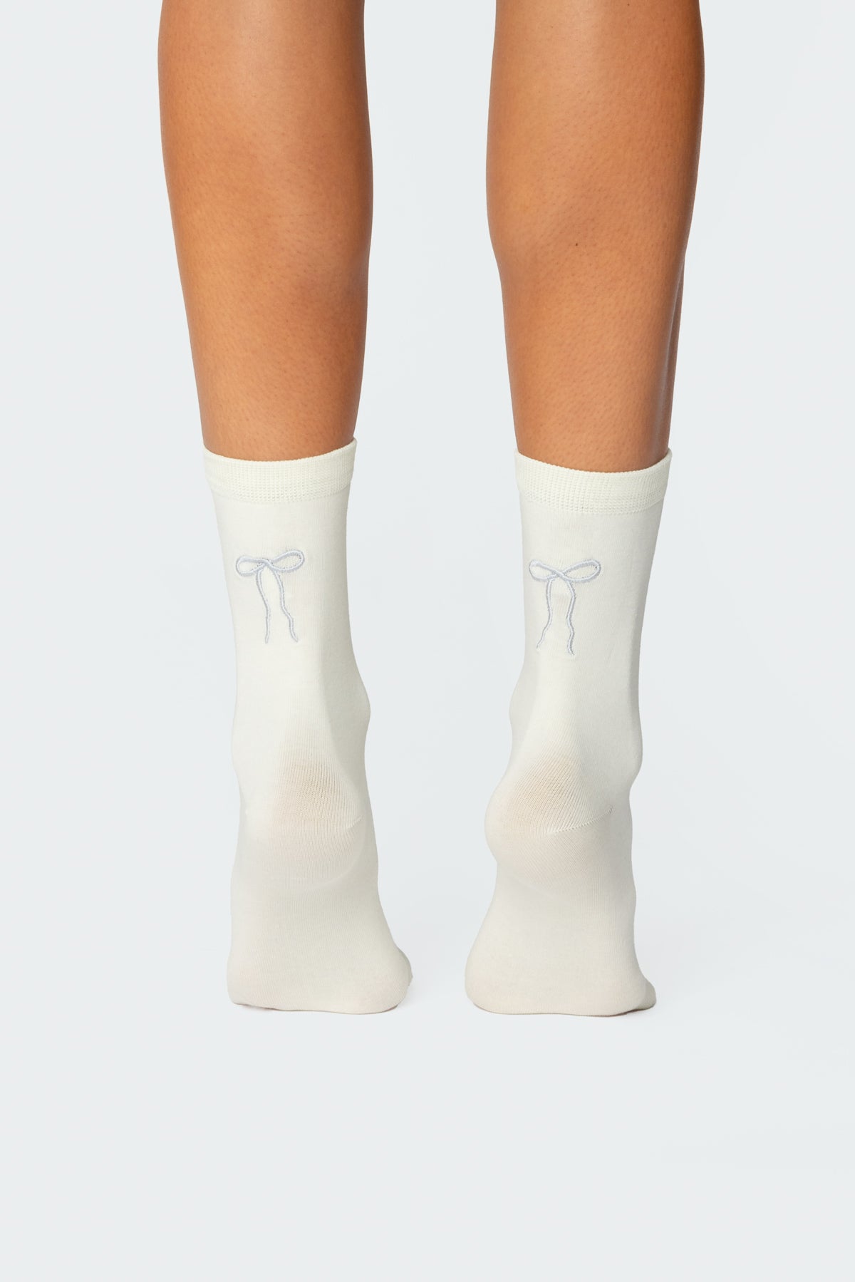 Embroidered Bow Socks