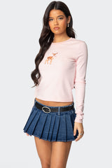 Bambi Bow Long Sleeve Top