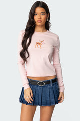 Bambi Bow Long Sleeve Top