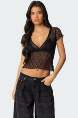 Julie Sheer Lace Top