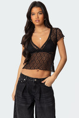 Julie Sheer Lace Top