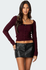 Ansley Lacey Cable Knit Top