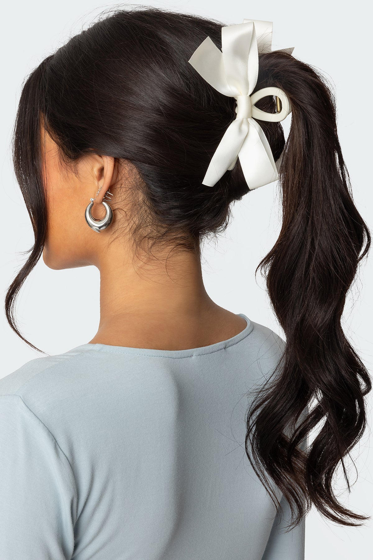 Satin Effect Bow Hair Clip