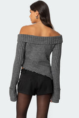 Mikkie Asymmetric Fold Over Knit Top