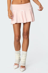 Easter Pleated Knit Mini Skirt