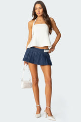 Daryn Pinstripe Pleated Mini Skort