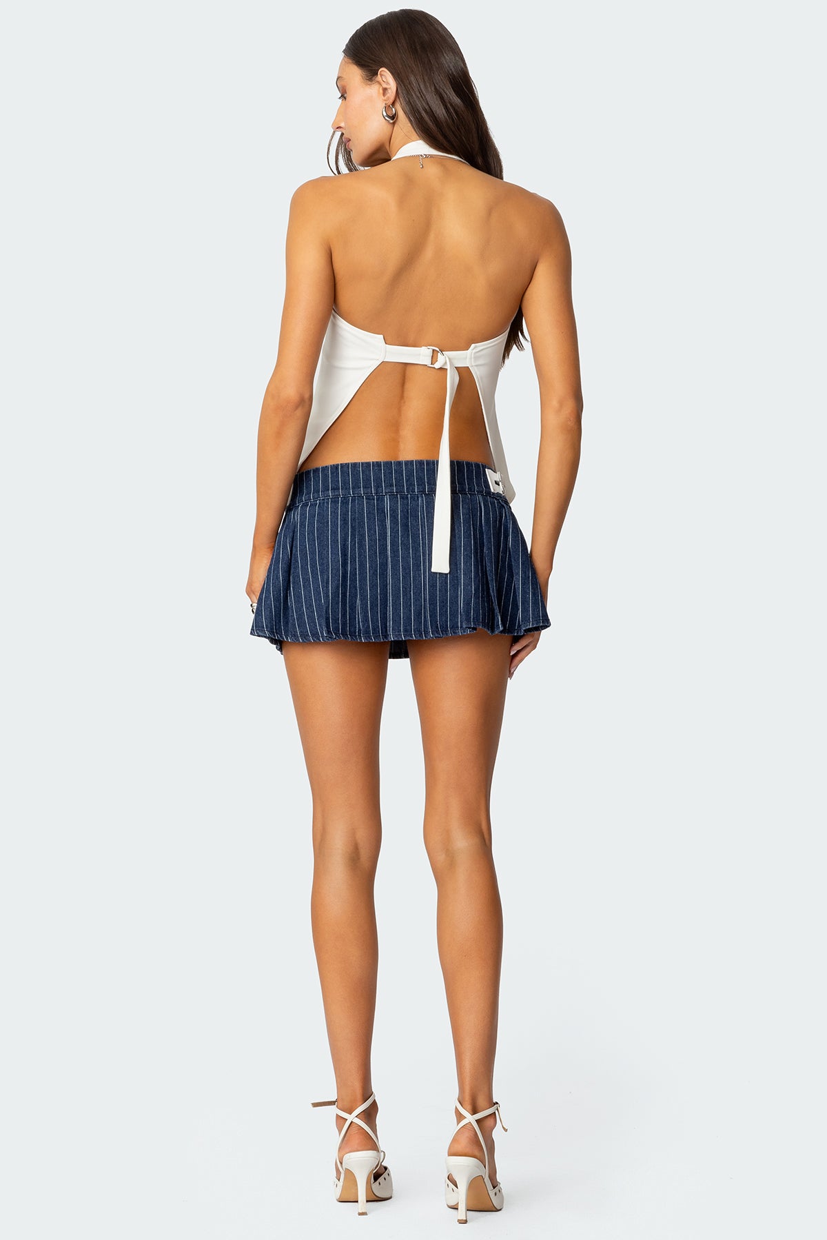 Daryn Pinstripe Pleated Mini Skort