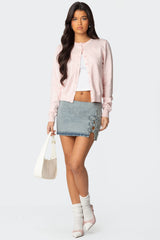 Bowdie Washed Denim Mini Skirt