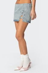 Bowdie Washed Denim Mini Skirt