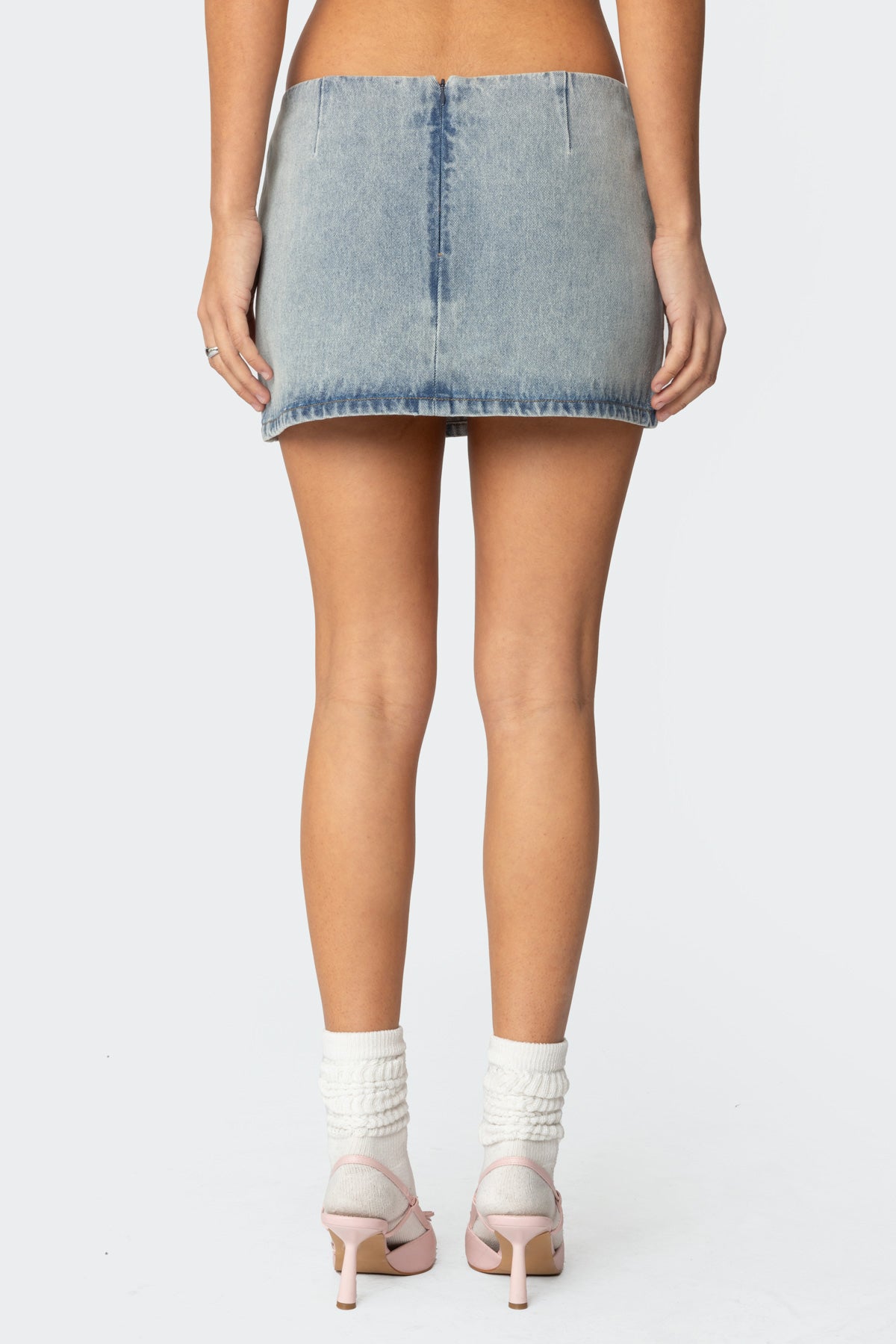 Bowdie Washed Denim Mini Skirt