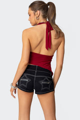 Rhett Asymmetric Hem Halter Top